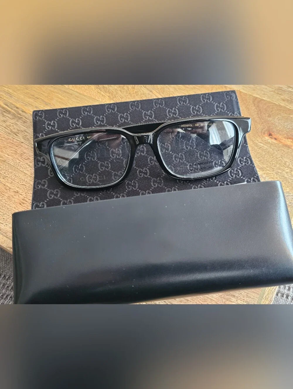 Gucci Men's Black Rectangular Optical Glasses